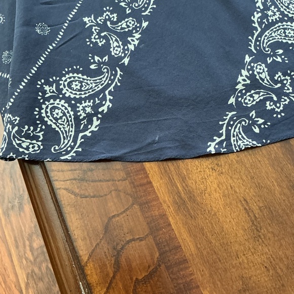 NEW Theory Sopheena Bandana 100% Silk Maxi Skirt In Navy Ivory *damage* - Picture 10 of 15